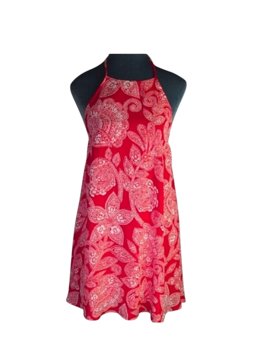 Show Me Your MuMu Dresses & Skirts - Show Me Your MuMu Katy Orange-Red Print Halter Dress Size S